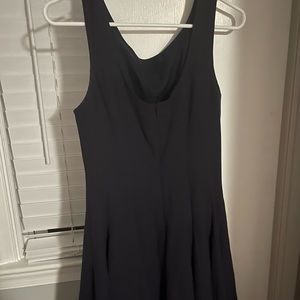 Navy blue sleeveless theory knee length dress a-line